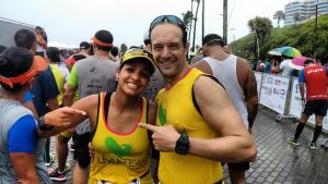 Lívia e Wilson correram juntos os 21 km