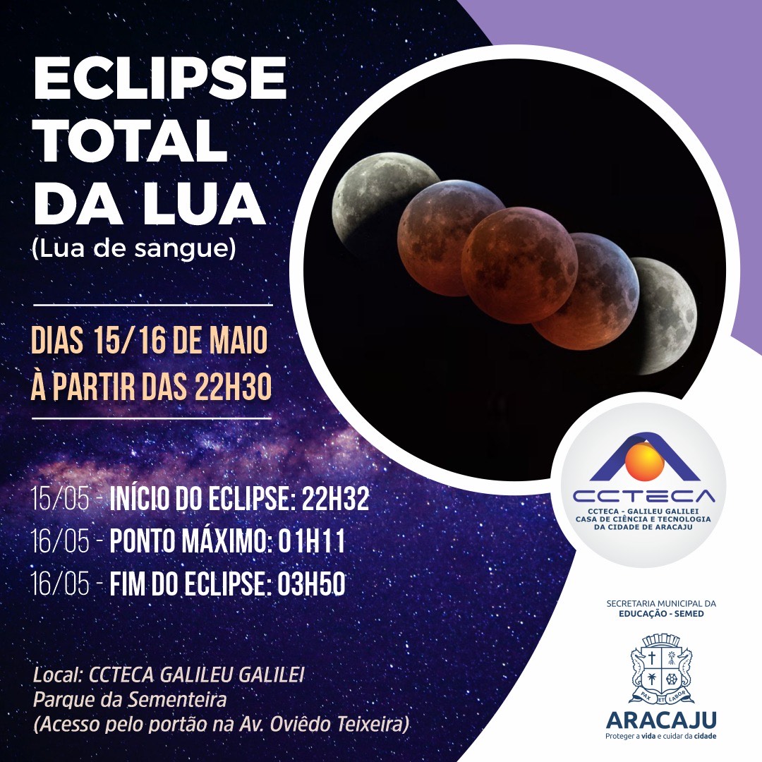 CCTECA promove observação de eclipse lunar no próximo domingo, 15
