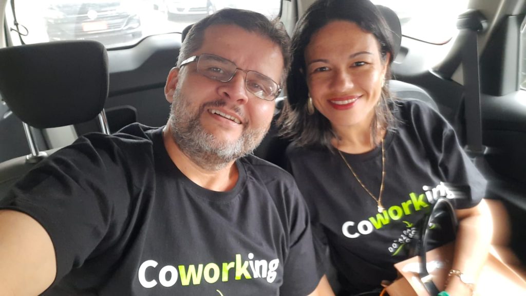 Elpidio e Viviane foram para SP participar do Encontro Nacional de Gestores de Coworking promovido pela Ancev