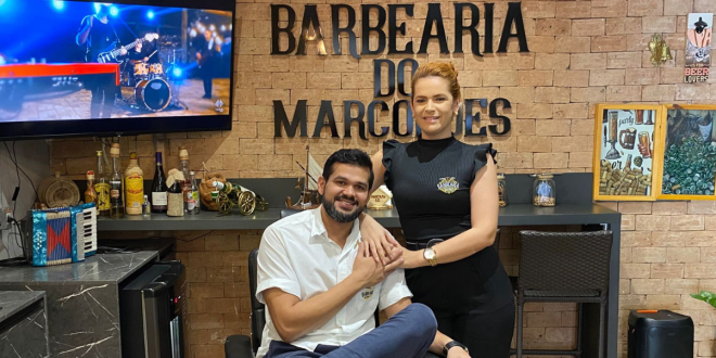 Casal Marcondes e Josi na Barbearia