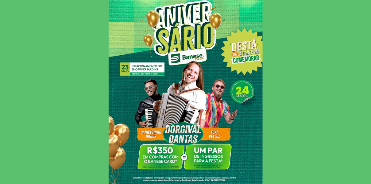 Banese Card celebrará 24 anos do cartão com shows para clientes