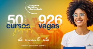 Senac Sergipe está com inscrições abertas para 50 cursos gratuitos até dia 30/11 