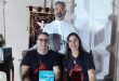 Escritores Claudefranklin e Patrícia Monteiro, com o padre Josimar Araújo