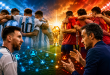 Imagem futebol Argentina e Espanha