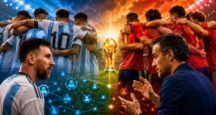 Imagem futebol Argentina e Espanha
